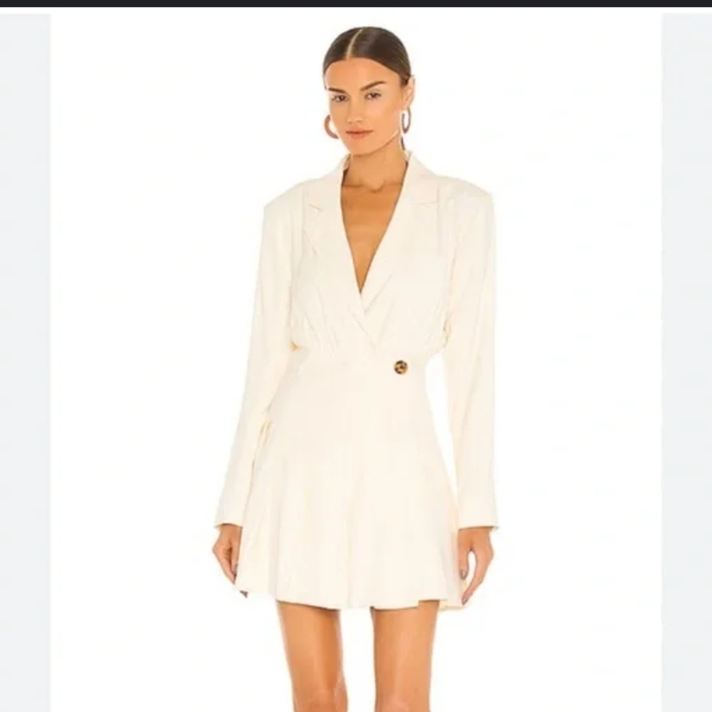 DANIELLE BERNSTEIN Cream Long Sleeve Dress